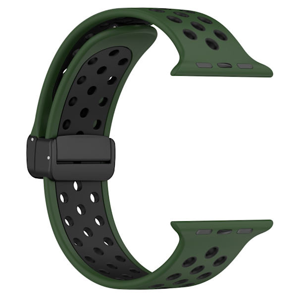 Silikone Rem Sport Apple Watch 42/44/45/49 mm Grøn/Sort