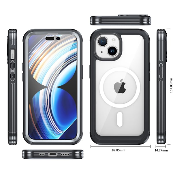 Ultra Full Protection MagSafe -kuori iPhone 15 musta