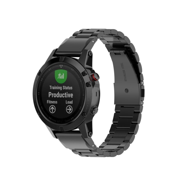 Metalarmbånd Garmin Fenix 5/5 Plus/6/6 Pro Sort