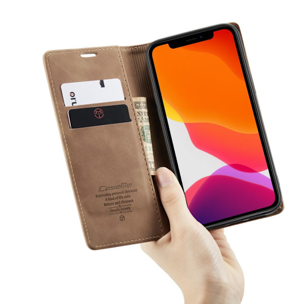 CaseMe Slim Pungetui iPhone 12 Pro Max Brun