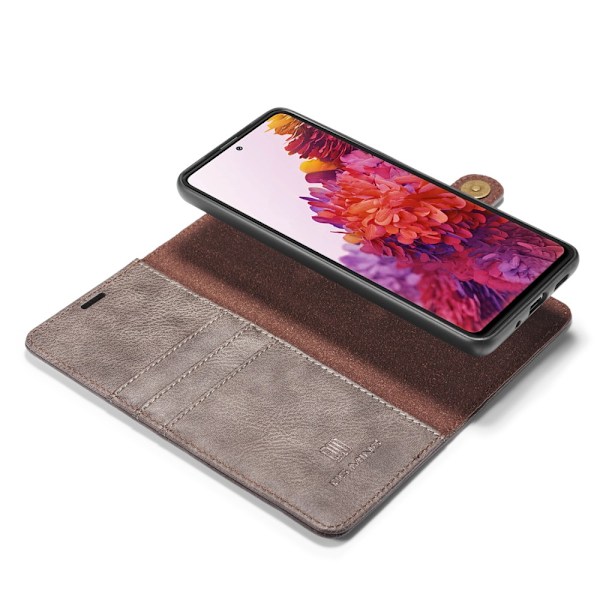 DG.MING 2-i-1 Magnet Pung Samsung Galaxy S20 FE Brun