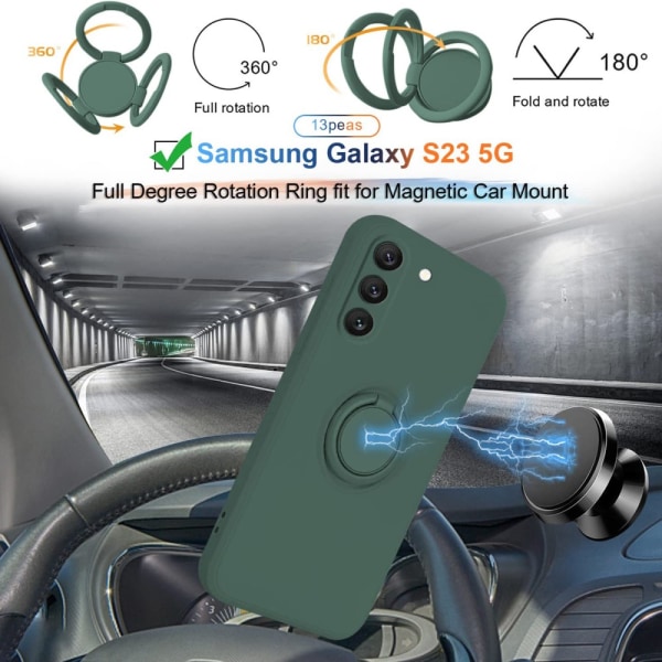 Samsung Galaxy S23 Skal Med Ringhållare Grön