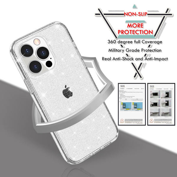 iPhone 14 Pro Max Kuori Glitter Läpinäkyvä