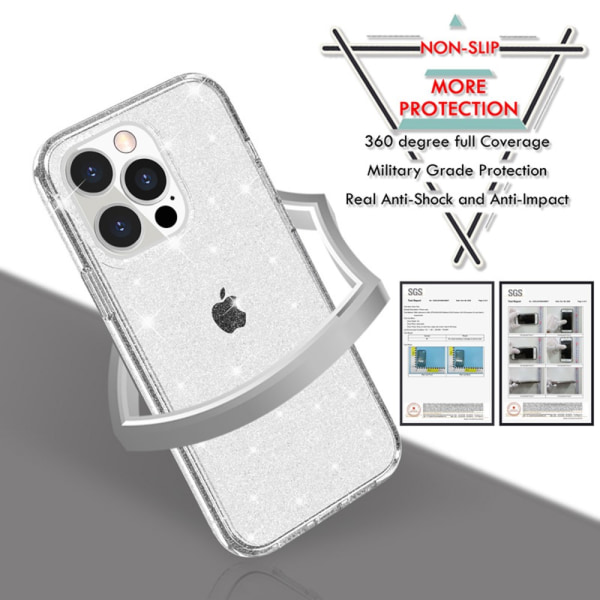 iPhone 14 Pro Max Skal Glitter Transparent