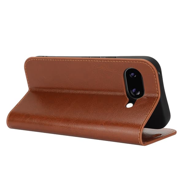 Mobilcover Google Pixel 9a Ægte Læder Brun
