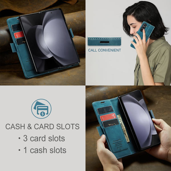 CaseMe Slim Pungetui Samsung Galaxy Z Fold 5 Blå