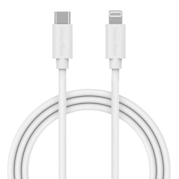 Smartline Lightning-kaapeli USB-C:hen 3A 1m Valkoinen