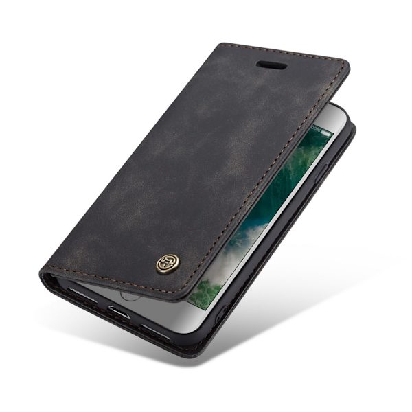 CaseMe Retro Slim Pungetui iPhone 7/8/SE Sort