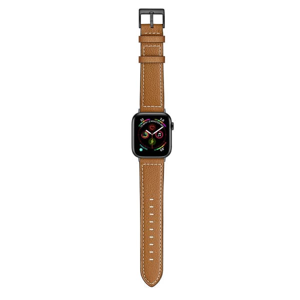 Klassiskt Läderarmband Apple Watch 45mm Series 9 Cognac