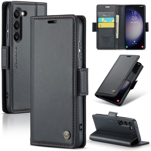 CaseMe Slim Plånboksfodral RFID-skydd Samsung Galaxy S24 Svart
