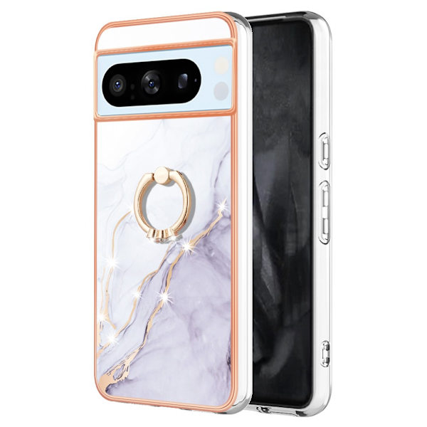 Skal Med Ringhållare Google Pixel 8 Pro Vit Marmor