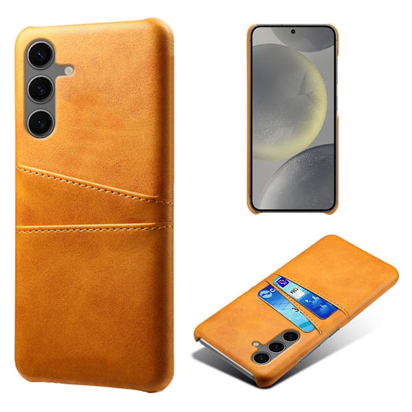 Läderskal Kortfack Samsung Galaxy S24 FE Cognac