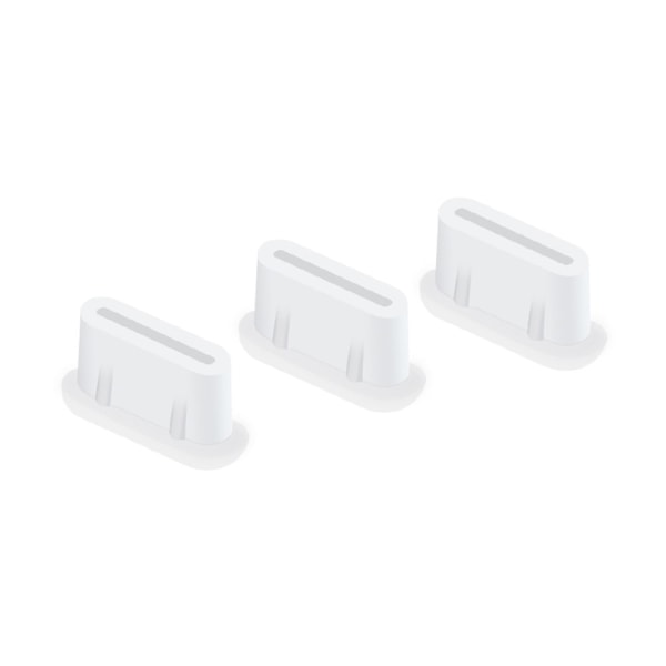 Silikoninen pölysuoja USB-C:lle, 3-pakkaus, valkoinen