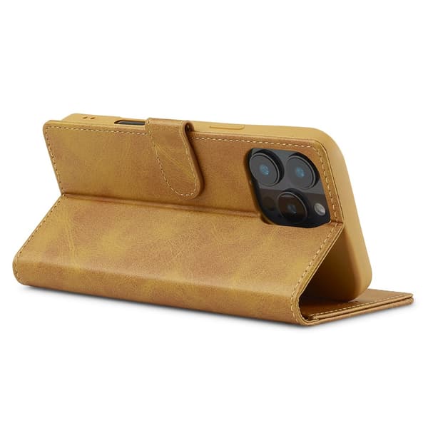 LC.IMEEKE Lompakkokotelo iPhone 16 Pro Cognac