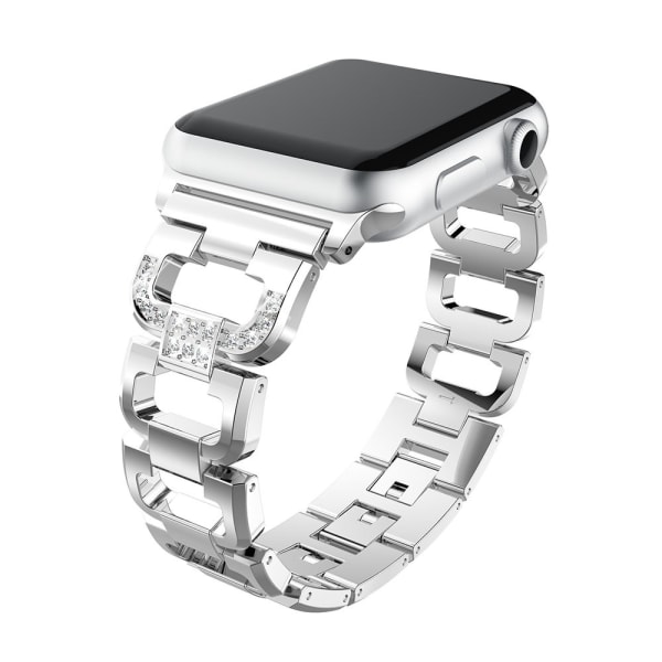 Rhinestone Metallarmband Apple Watch 45mm Series 9 Silver