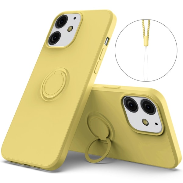 iPhone 13 Mini -kuori ja sormusteline Keltainen