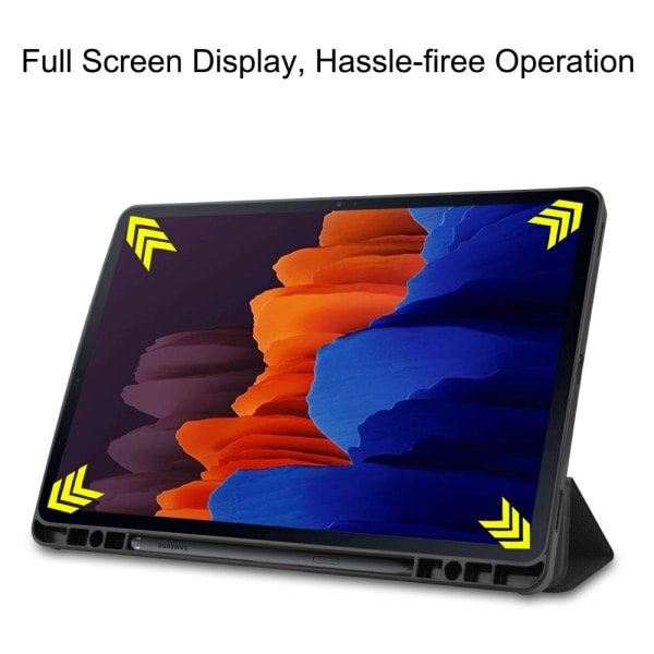 Tri-Fold Galaxy Tab S7 Plus/S8 Plus 12.4 -kotelo S Pen -pidikkeellä