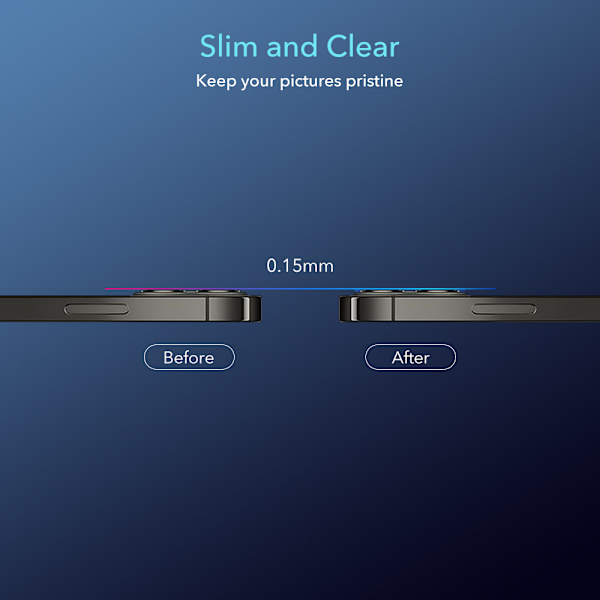 ESR Heltäckende Linsebeskyttelse iPhone 12 Pro 2 Pack