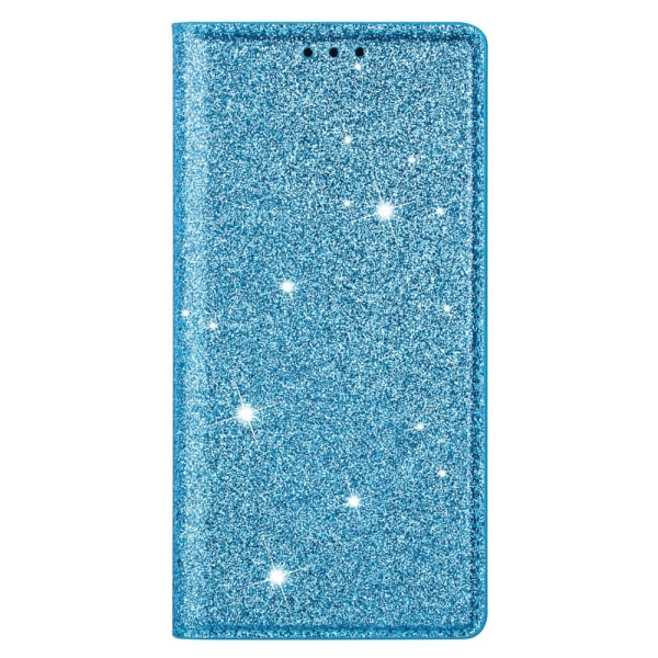 Glitter Wallet Case Samsung Galaxy S22 Blå