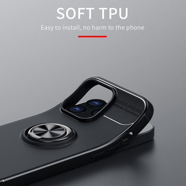 Etui med Ringholder til iPhone 13 Pro Sort