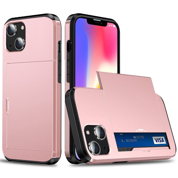 Skal Med Kortfack iPhone 14 Plus Roséguld