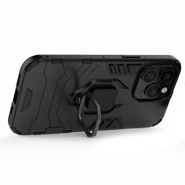 Hybridskal Fingerring iPhone 13 Pro Sort