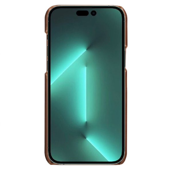 Lædercover med kortholder til iPhone 14 Pro Brun