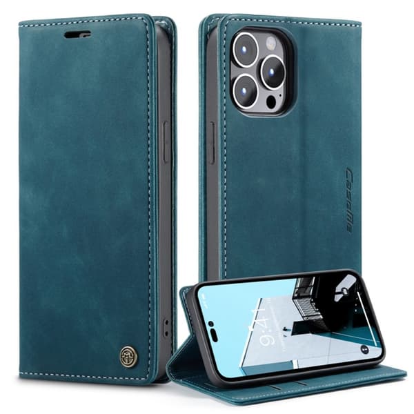 CaseMe Slim Pungetui iPhone 14 Pro Blå
