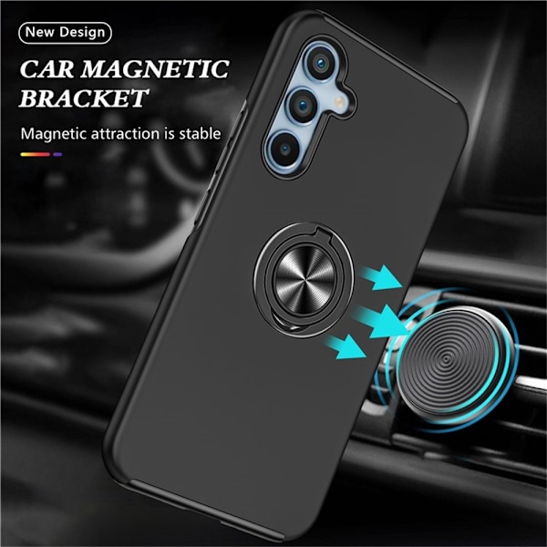 Samsung Galaxy S25 Skal Med Magnetisk Ringholder Sort