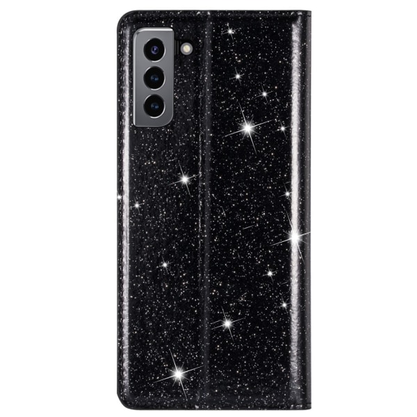 Glitter lompakkokotelo Samsung Galaxy S22 musta