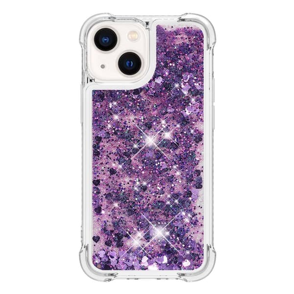 Glitter Bling TPU Skal iPhone 14 Lila