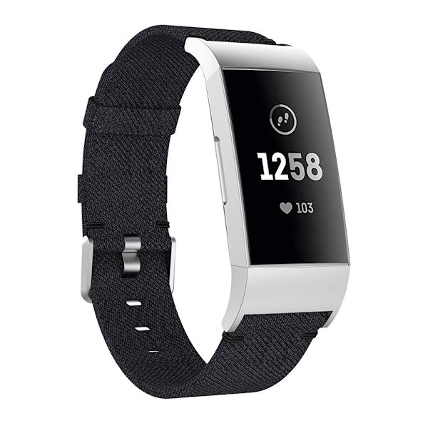 Fitbit Charge 3/4 musta kangasranneke