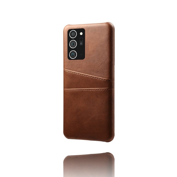 Nahkakotelo korttipaikalla Galaxy Note 20 Ultra Brown
