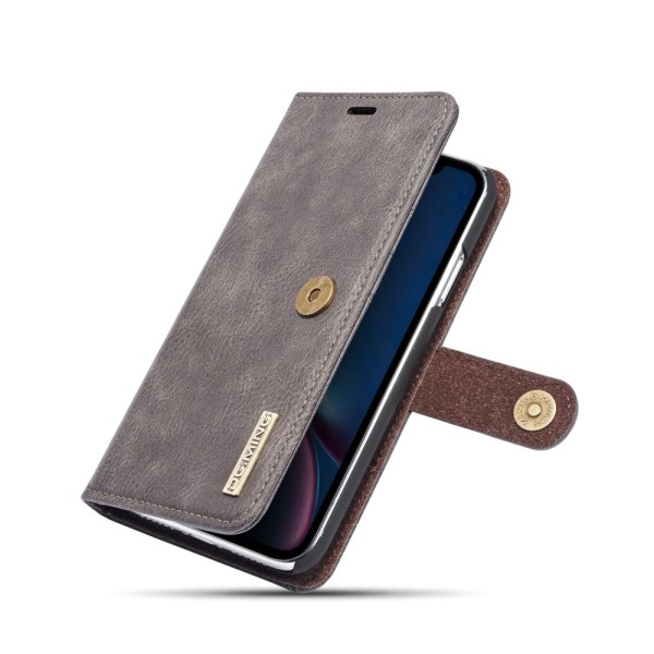 DG.MING 2-in-1 Magnet Wallet iPhone XR Brown