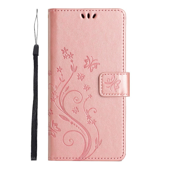 Læderetui Sommerfugle Samsung Galaxy S23 Ultra Roséguld