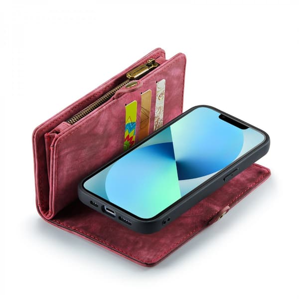 CaseMe Multi-Slot 2 i 1 Pungetui iPhone 13 Rød