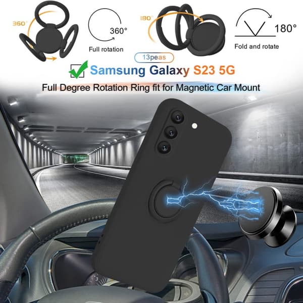 Samsung Galaxy S23 Cover med Ringholder Sort