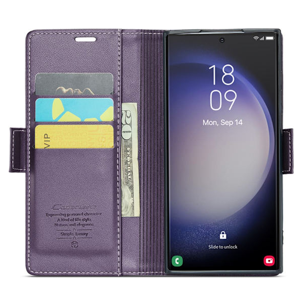 CaseMe Slim Plånboksfodral RFID-skydd Samsung Galaxy S24 Ultra L