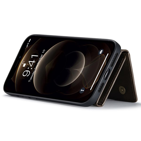 DG.MING 2 in 1 Magnetic Card Slot Case iPhone 15 Brown