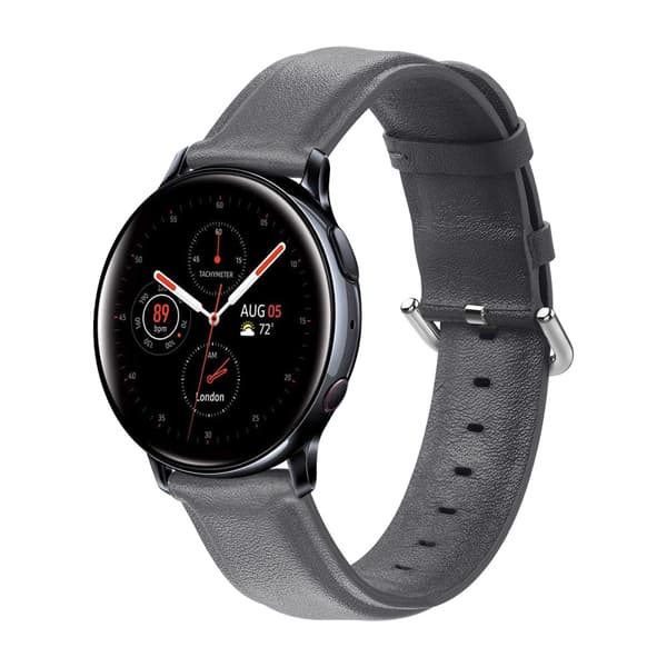 Äkta Läderarmband Samsung Galaxy Watch Active Grå