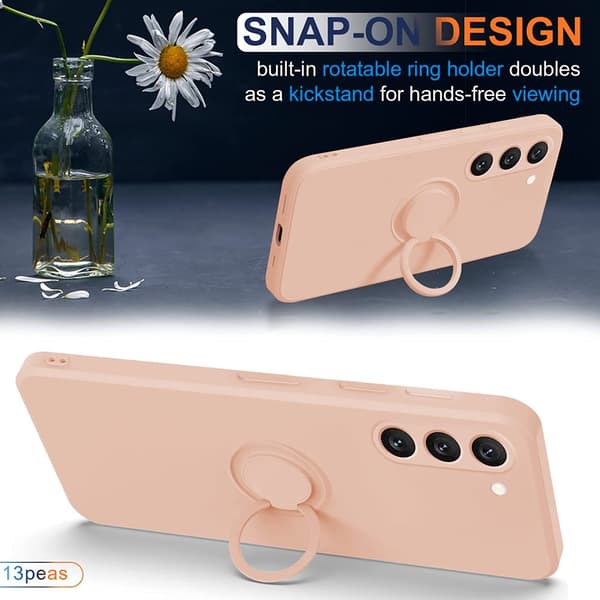 Samsung Galaxy S23 Skal Med Ringhållare Rosa