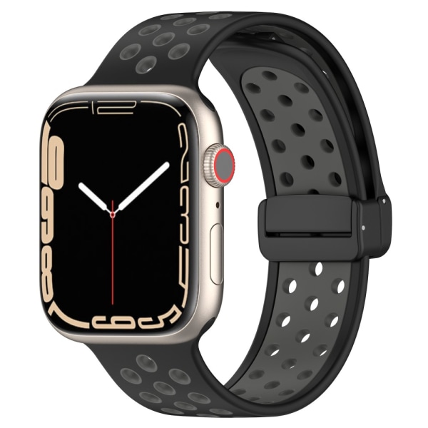 Silikoniranneke Sport Apple Watch 38/40/41 mm musta/harmaa