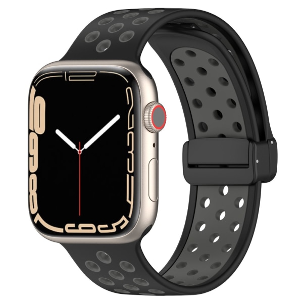 Silikoniranneke Urheilu Apple Watch 38/40/41 mm Musta/Harmaa