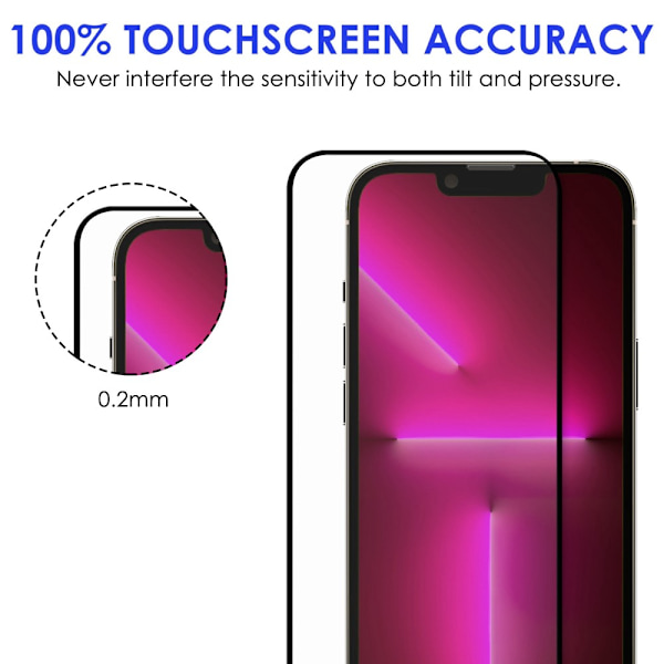 Kattava karkaistu lasi näytönsuoja iPhone 14 Pro Max musta