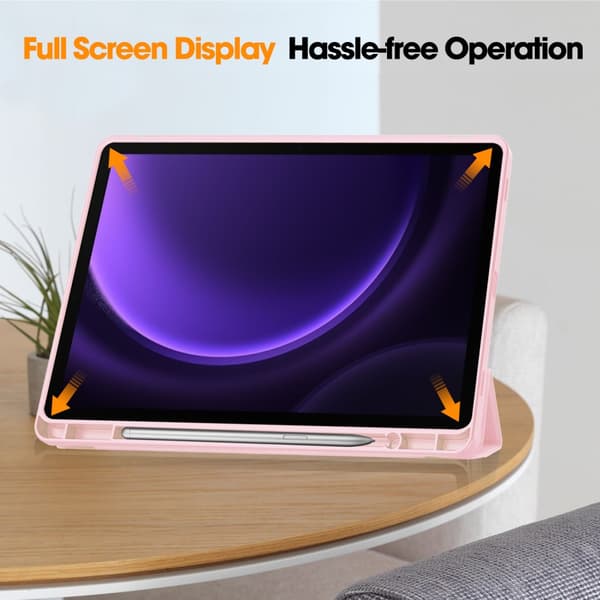 Samsung Galaxy Tab S10 FE Kotelo Tri-Fold Kynätelineellä Pinkki