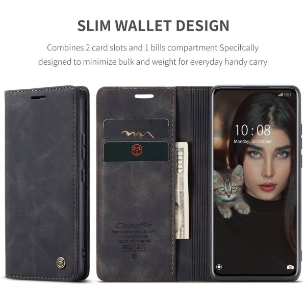 CaseMe Slim Plånboksfodral Xiaomi 12 Pro Svart