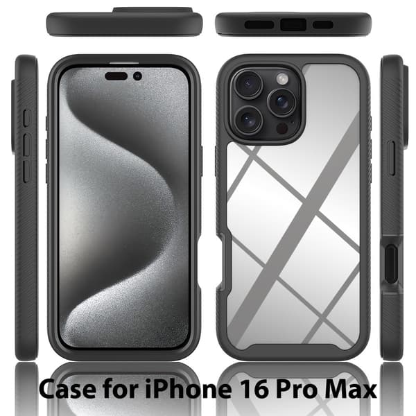 360 Heltäckande Skal iPhone 16 Pro Max Svart