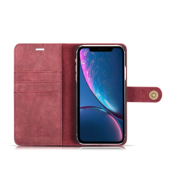 DG.MING 2-in-1 Magnet Wallet iPhone XR Red