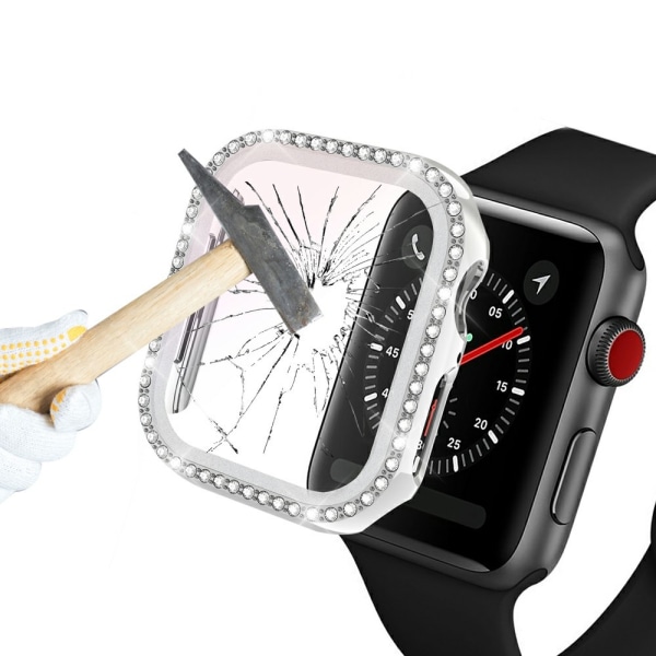 Apple Watch 38mm Skal och Skärmskydd Härdat Glas Silver