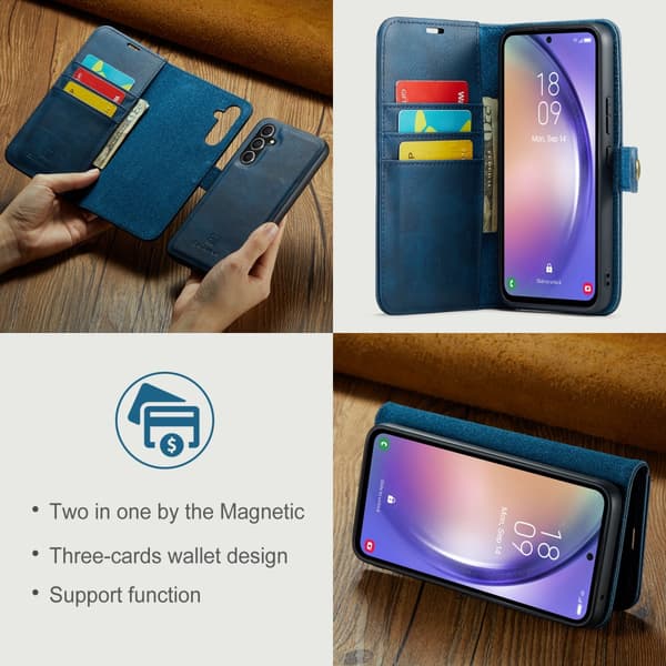 DG.MING 2-i-1 Magnetiskt Plånboksfodral Samsung Galaxy A54 Blå